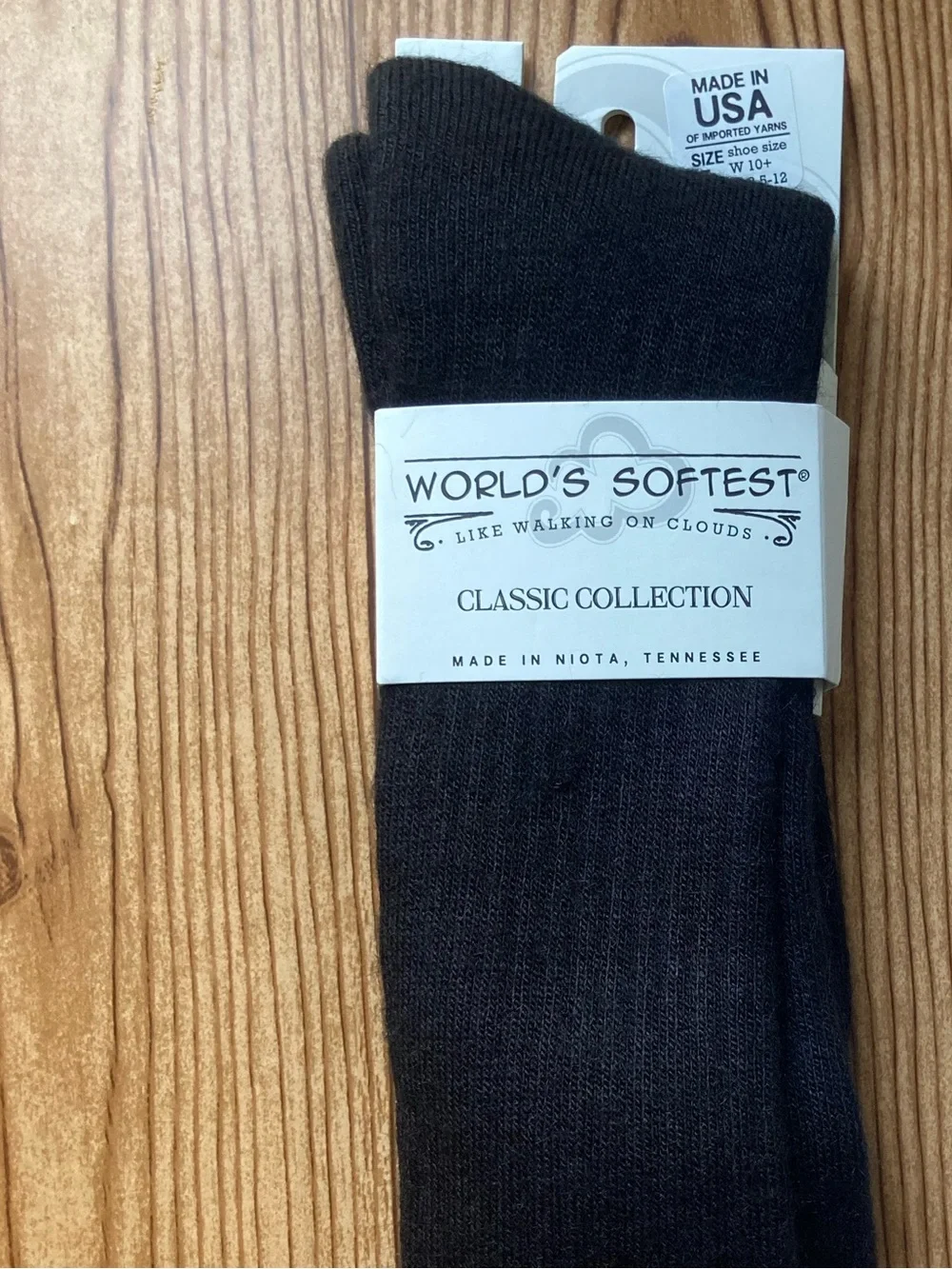 NWT World's Softest Classic Crew Socks Ultra Soft Socks for Women & Men Black